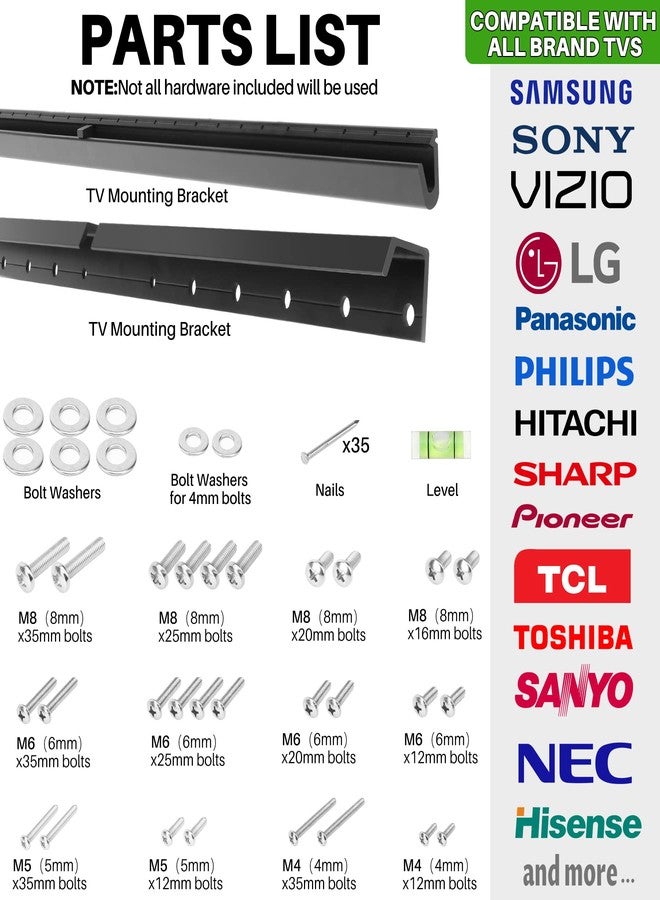 AENTGIU Studless TV Wall Mount, No Drill Drywall TV Mount for 32-75 Inch Smart TVs, Max VESA 600x400mm, Low Profile, No Stud, No Anchors, Tv Wall Bracket Hanger, Holds up to 150 lbs - Image 5