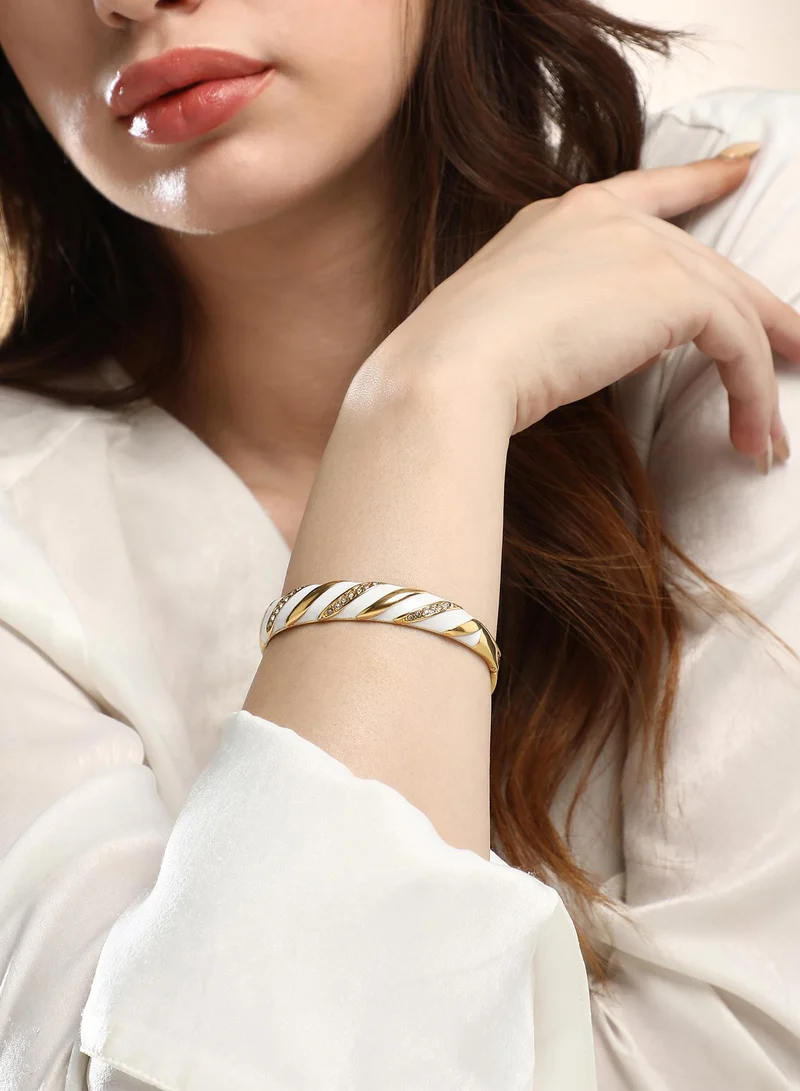 Sohi  Embellished Striped Bangle for Women | Best Price UAE