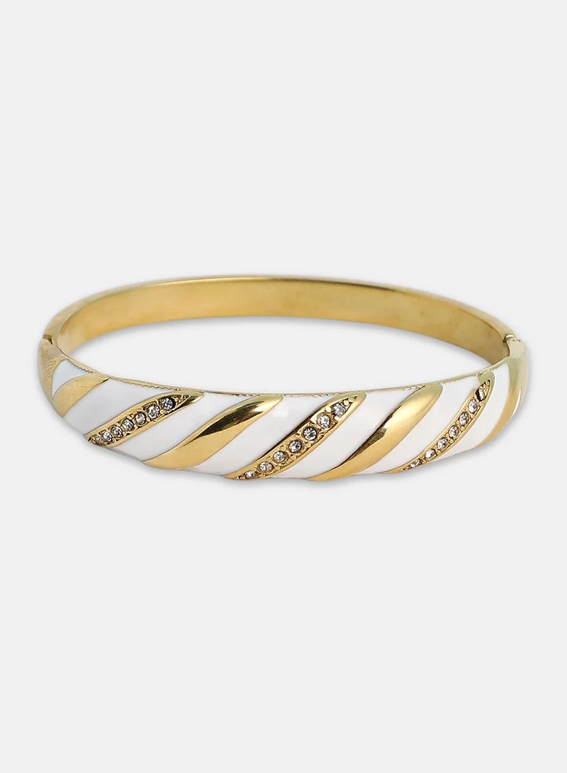 Sohi  Embellished Striped Bangle for Women | Best Price UAE