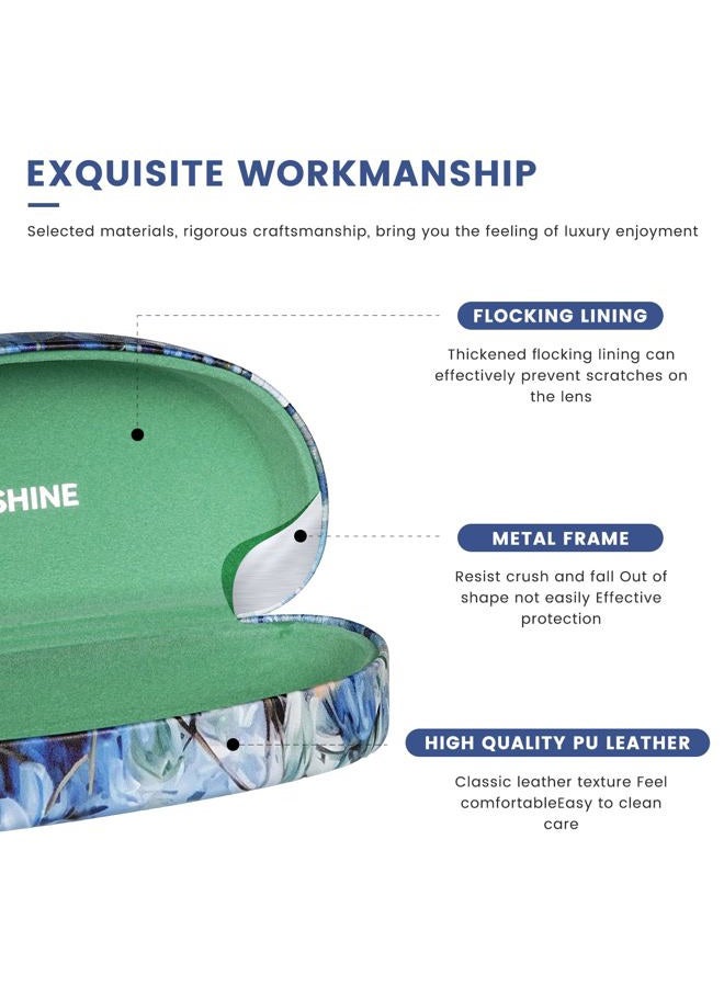 molshine Hard Shell Sunglasses Case,Classic Large Glasses Case for Sunglass, Eyeglasses with Cleaning Cloth, Pocket (Black) - Image 4