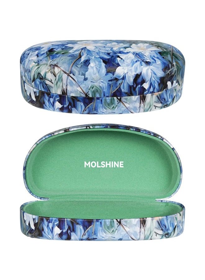 molshine Hard Shell Sunglasses Case,Classic Large Glasses Case for Sunglass, Eyeglasses with Cleaning Cloth, Pocket (Black) - Image 1