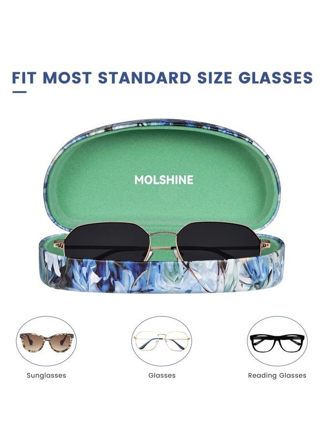 molshine Hard Shell Sunglasses Case,Classic Large Glasses Case for Sunglass, Eyeglasses with Cleaning Cloth, Pocket (Black) - Image 5