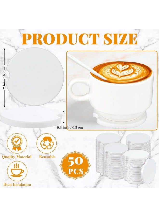 Zhehao 150 Pcs Ceramic Car Coasters With Bags And Cards 2.64'' Sublimation Coasters Blanks Ceramic Car Cup Holder Coasters With A Finger Notch For Easy Removal Car Coaster Packaging For Selling - Image 2