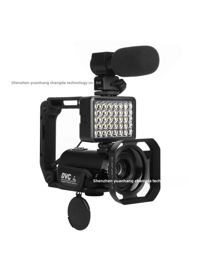 Generic 2.7K Digital Camera Home HD Camera Live Short Video Handheld DV-Body Color:Camera Microphone Hood Handle  - Image 4