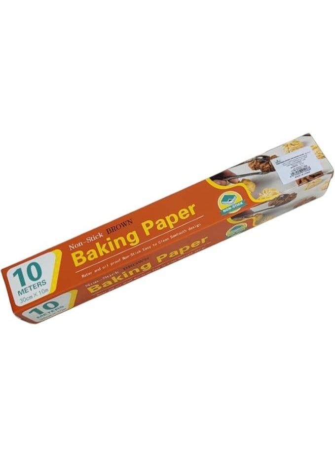 لفافة ورق البرشمان للخبز وتغليف الطعام، 10 أمتار × 30 سم، ورق زبدة غير مبيض غير لاصق، بطانات مقلاة هوائية مقاومة للحرارة، لفافة ورق طهي مقاومة للزيت للفرن والقلي بالبخار والخبز - Image 1