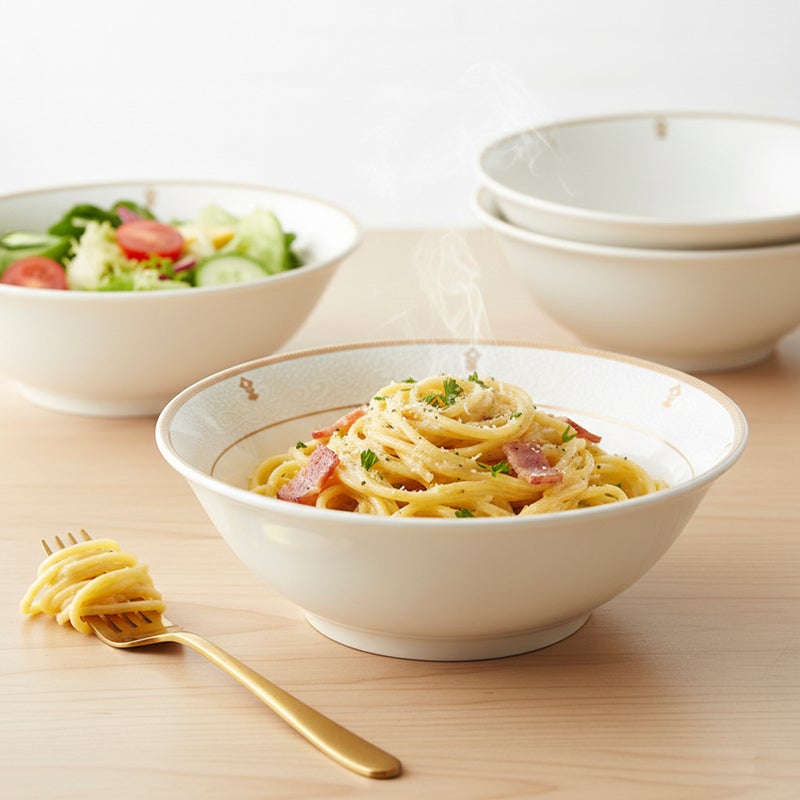 Shallow ZAYA New Bone China Bowl 23 cm – Large White Serving Bowl for Salads & Sharing, Elegant Tableware for Daily Use, Brunch, Ramadan, Eid, Diwali & Gifting - Image 5