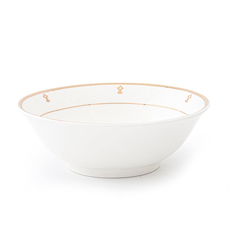 Shallow ZAYA New Bone China Bowl 23 cm – Large White Serving Bowl for Salads & Sharing, Elegant Tableware for Daily Use, Brunch, Ramadan, Eid, Diwali & Gifting - Image 1