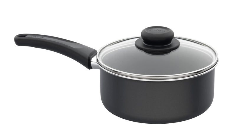 قدر صلصة غير لاصق من GoodCook بحجم 2 لتر مع غطاء أسود