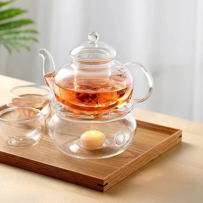 Tealand Stovetop Safe And Microwavable Dishwasher Borosilicate Glass Teapot With Removable Loose Tea Glass Infuser Tea Kettle And Tea Maker 1 Liter - Image 3