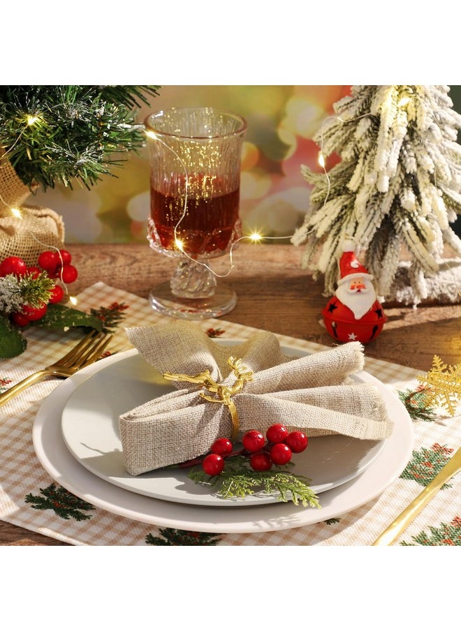 WSICSE - Christmas Napkin Rings Set Of 12, Snowflake And Reindeer Xmas Napkin Holder Rings, Gold Winter Decorations Napkin Rings For Christmas Holiday Party, Dinner Table Setting, Wedding Adornment - Image 1