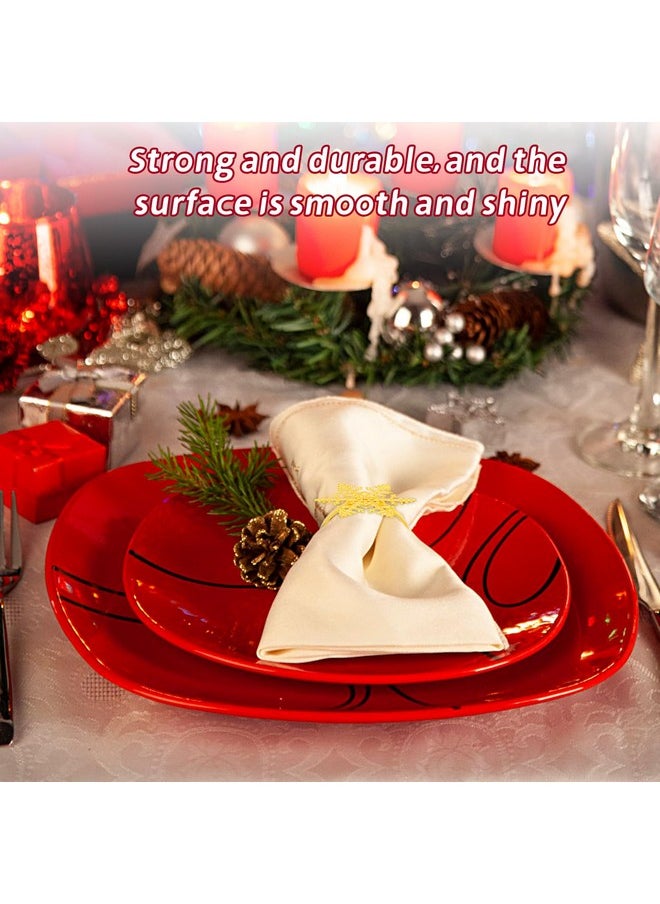 WSICSE - Christmas Napkin Rings Set Of 12, Snowflake And Reindeer Xmas Napkin Holder Rings, Gold Winter Decorations Napkin Rings For Christmas Holiday Party, Dinner Table Setting, Wedding Adornment - Image 1