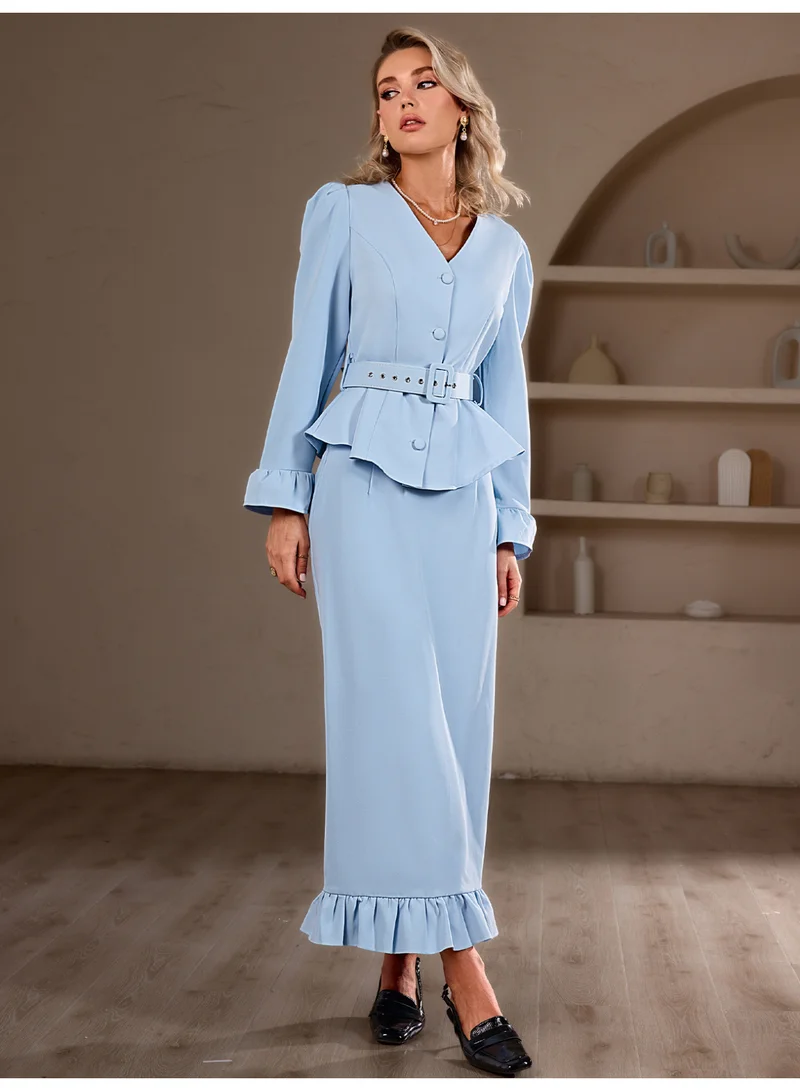 SIMPLEE Women's 2-Piece Outfit Set - Matching Top & long skirt for Stylish Look