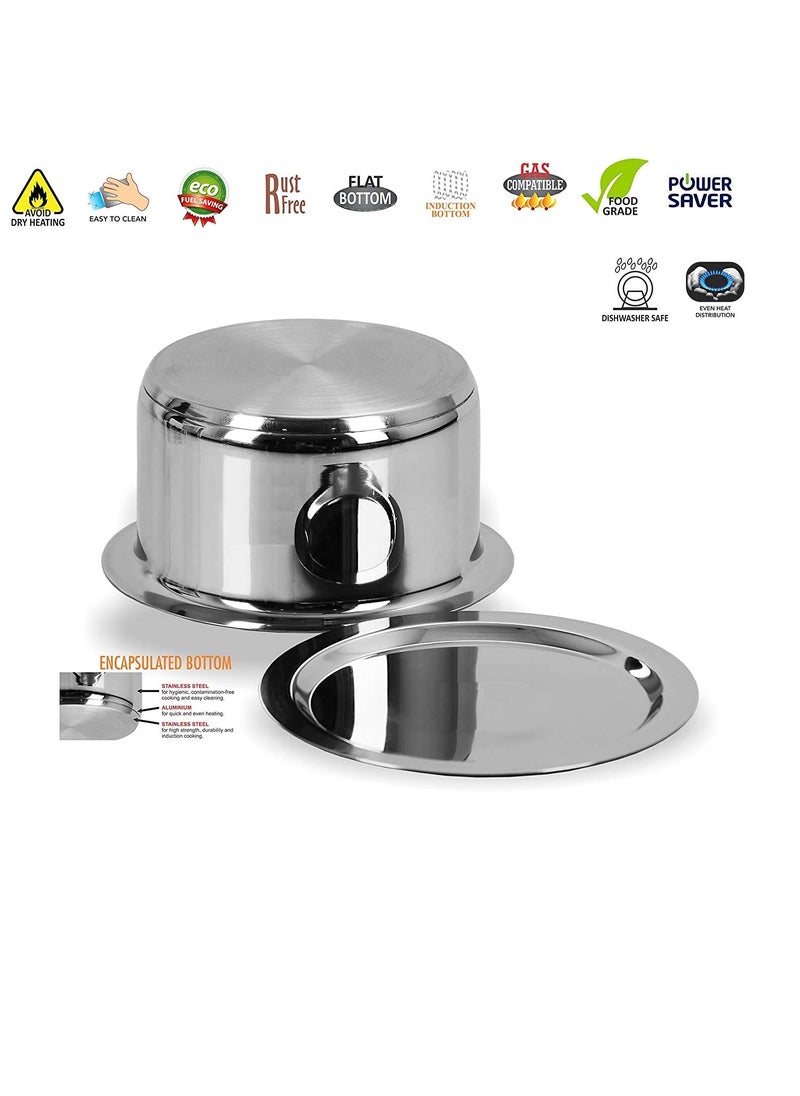 Bartan Star Bartan Star Stainless Steel Flat Induction Bottom Tope with Lid 4000ml  - Image 4