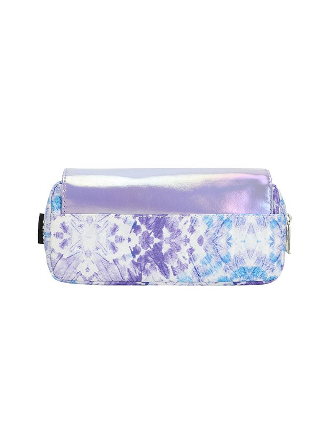 CUBS Lavender Print Waterproof pencil case pouch with flap/zip closure - Image 3