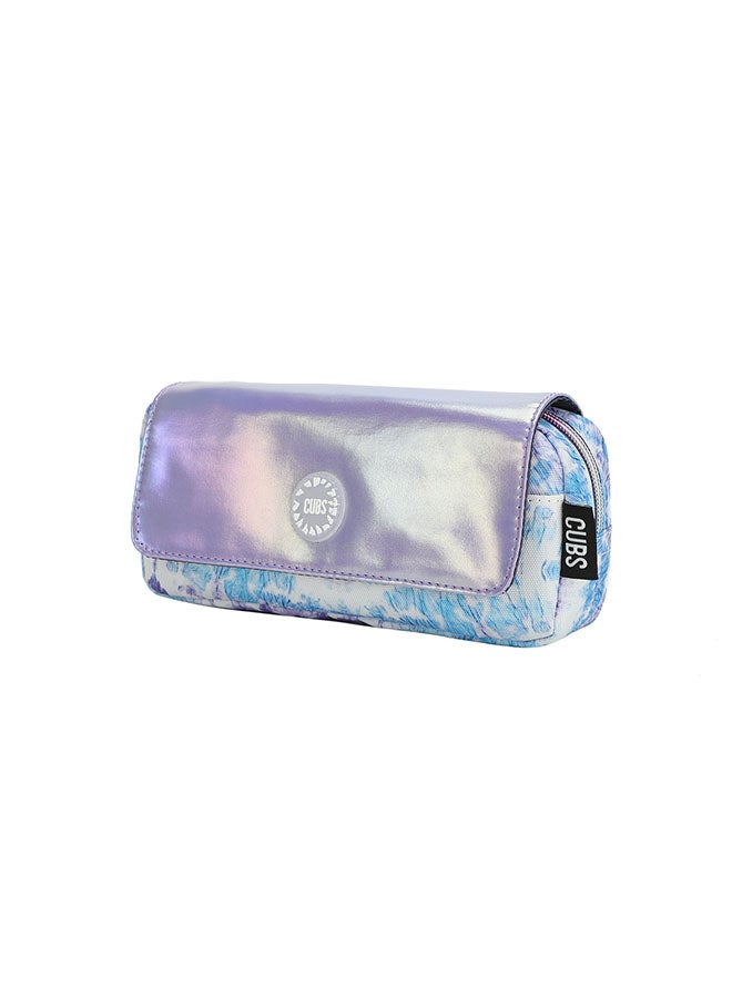 CUBS Lavender Print Waterproof pencil case pouch with flap/zip closure - Image 2