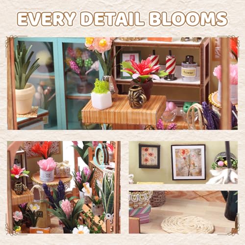 PATPAT® DIY Miniature House Kit, Mini House Building Kit with LED, DIY Wooden Dollhouse Miniature Kit for Adults Teen, Wooden Craft Items Lovely Dollhouse Kit Home Decor - Image 4
