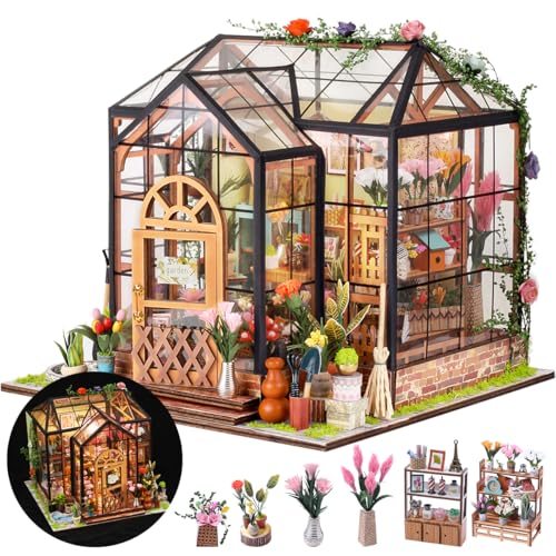 PATPAT® DIY Miniature House Kit, Mini House Building Kit with LED, DIY Wooden Dollhouse Miniature Kit for Adults Teen, Wooden Craft Items Lovely Dollhouse Kit Home Decor - Image 1