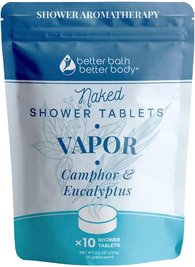 Better Bath Better Body New Vapor Shower Tablets 10 Tabs Scented with Pure Eucalyptus and Camphor Essential Oils for Luxurious Shower at Home Made in USA 