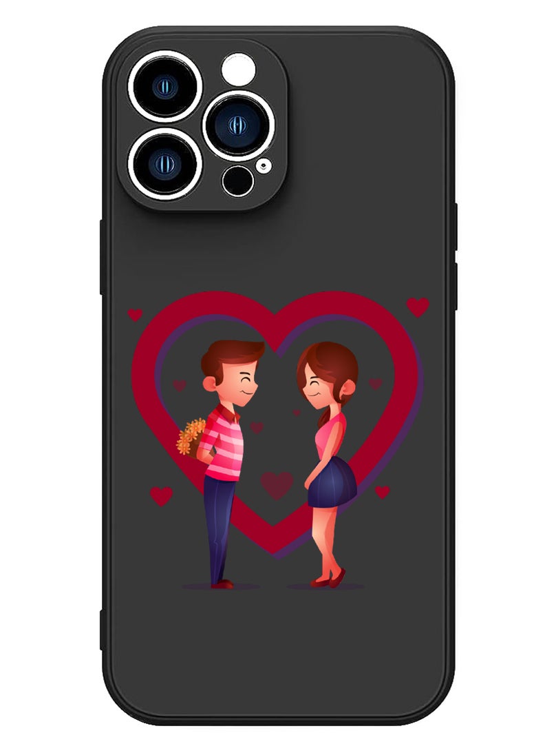 Theodor Protective Slim Fit Case Liquid Silicone Cover with Full Body Protection Anti-Scratch Shockproof Case For iPhone 12 Pro Max Black  - Lovers - Image 1