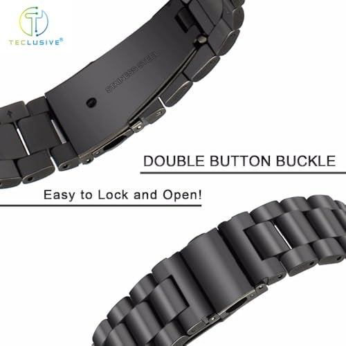 T TECLUSIVE Ultra Luxury Stainless Steel Metal Chain Strap Band Compatible for Galaxy Watch Ultra | No Gap Metal Strap for Galaxy Watch Ultra with Watch Strap Adjuster Tool (Black) - Image 3