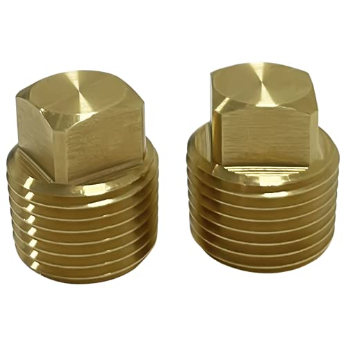 C CLINK Boat Drain Plugs 1/2" NPT Solid Brass Drain Plugs commonly Used in Boat Hulls 2 Pack Solid Brass Boat Hull Spare Garboard Drain Plug - Image 1