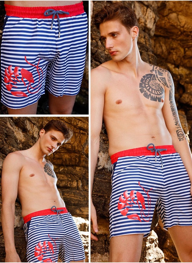 Anemoss - Men’s Swim Trunk with PVC Bag, Swimming Shorts for Men, Beach Shorts for Men with Elastic Drawstring Waistband, Soft Mesh Lining and Pockets, Standard Fit and Mid-Length, Mens Shorts for Running, Exercise, Size L | Made in Turkey - Image 1