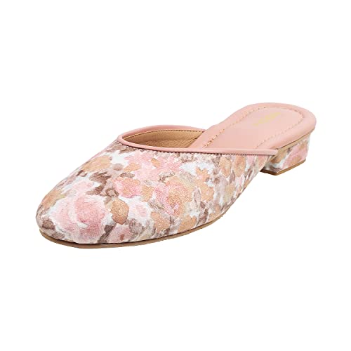 Mochi Womens Synthetic Peach Slip Ons (Size (5 UK (38 EU)) - Image 1