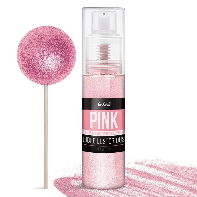 YumCraft Edible Glitter Spray  20g Luster Dust Edible Food Grade Glitter for Cake Decorating Cocktails Drinks  Shimmer Dust Powder Metallic Food Coloring Powder for Cookie Candy Icing Pink - Image 3
