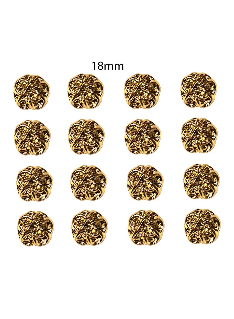 18 Pcs Premium Gold Metal Buttons Round Textured Shank Buttons for Coats, Jackets,Abayas, Blazers, Crafts (12pcs 18mm & 6pcs 23mm) - Image 3