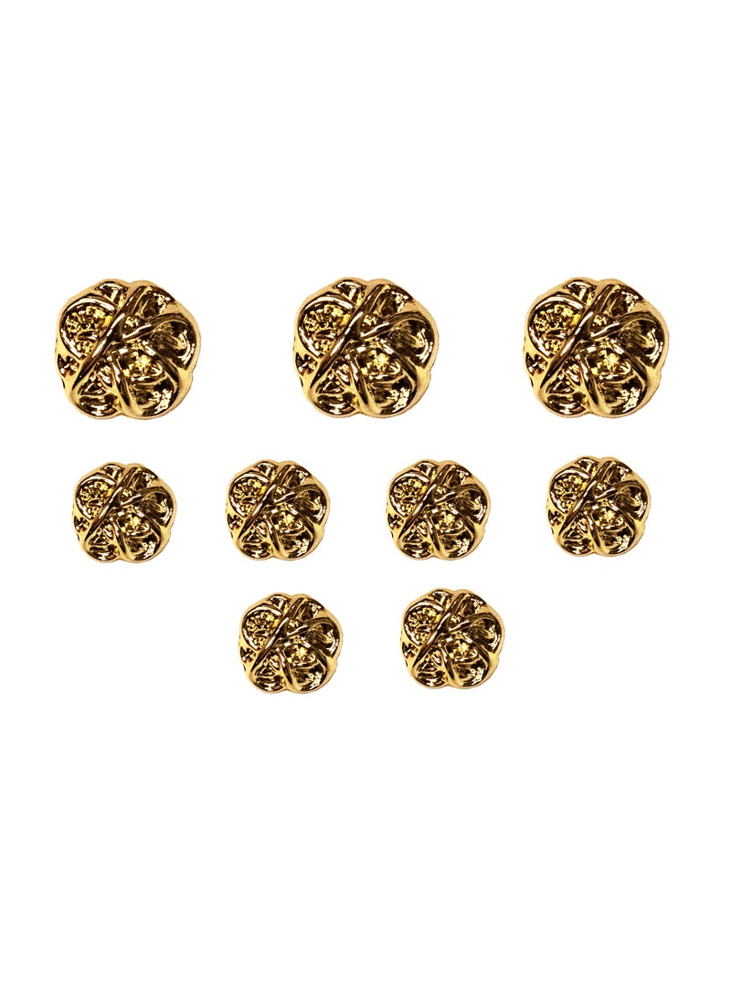 18 Pcs Premium Gold Metal Buttons Round Textured Shank Buttons for Coats, Jackets,Abayas, Blazers, Crafts (12pcs 18mm & 6pcs 23mm) - Image 4