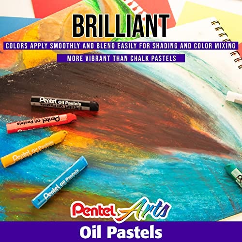 Pentel PHN50 Oil Pastel Set with Carrying Case,45-Color Set, Assorted, 50/Set - Image 3