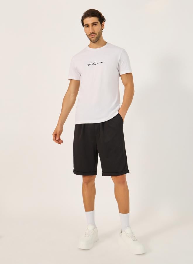 ستايلي شورت سادة بخصر مطوي - Image 2