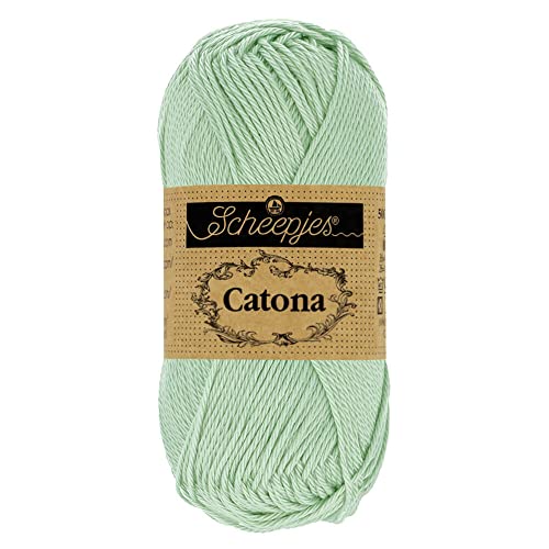 Scheepjes Catona 50g - 402 Silver Green Crochet and Knitting Yarn - Image 4