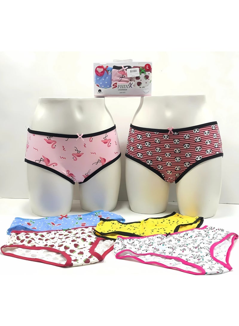 Pack Of 6 Cotton Padded Brief Panties Underwear For Women - Image 2