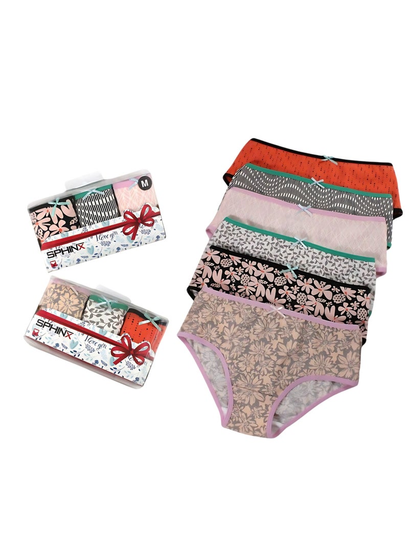Pack Of 6 Cotton Padded Brief Panties Underwear For Women - Image 5