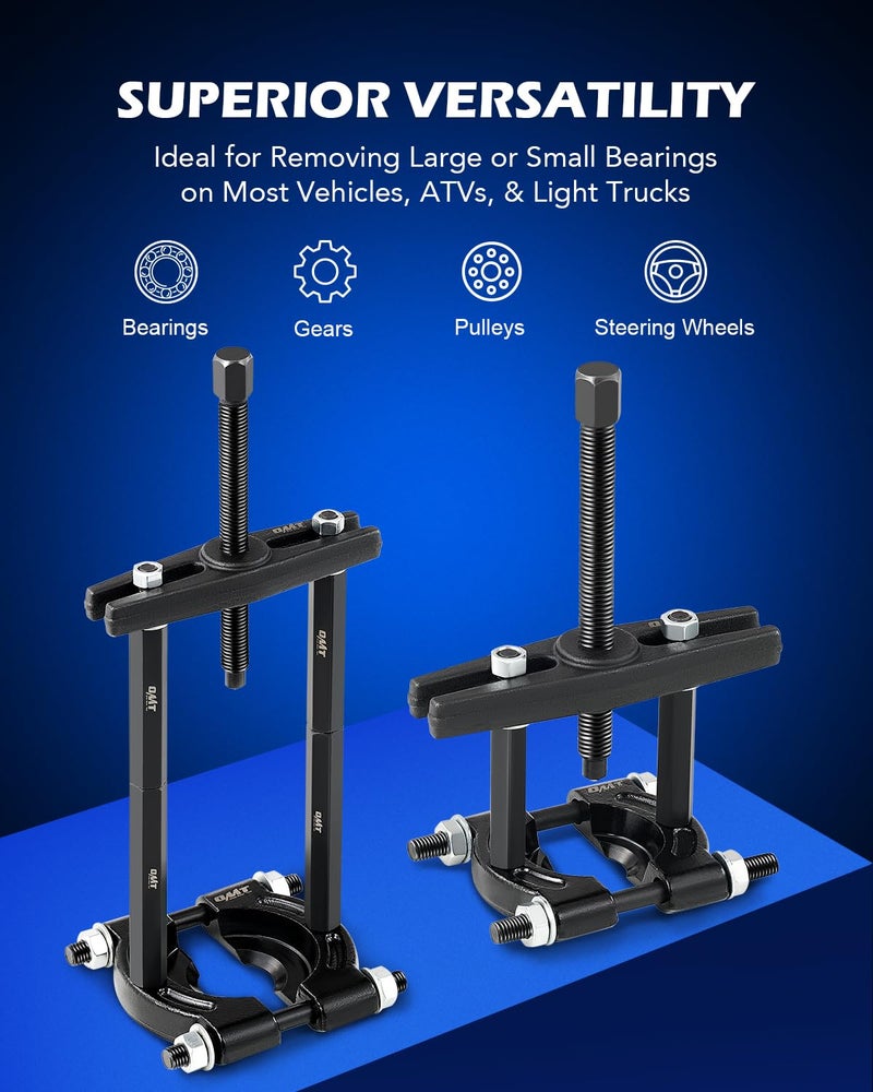 Orion Motor Tech Bearing Puller Set, 5 Ton Capacity Bearing Separator, Pinion Wheel Bearing Removal Kit with 2" and 3" Jaws, Wheel Hub Axle Puller Set, Heavy Duty Bearing Splitter Tool Kit with Blue Case - Image 3