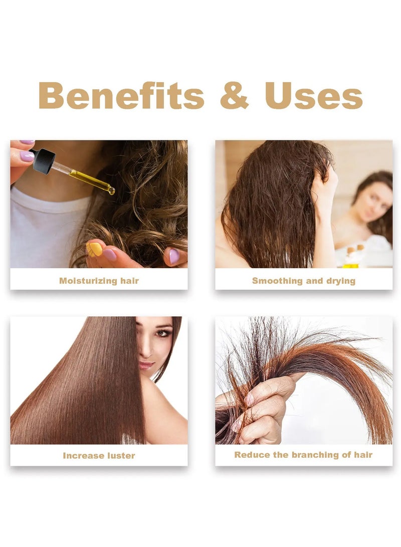 EELHOE Argan Hair Oil,Natural Nourishing Moroccan Argan Oil 60ml | Non-Greasy Oil Control Hair Regrowth Oil, Strengthening Hair Oil for Dry Damaged Hair and Growth Onlynery - Image 4