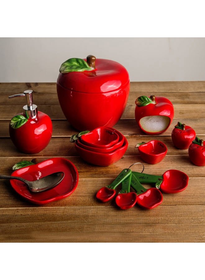 Home Essentials & Beyond Dish Sponge Holder, Red Apple Scrubby Kitchen Sponge Caddy Includes A Nylon Non-Scratch Dish Scrubber. - Image 5