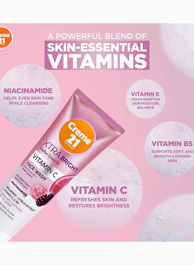 Creme 21 XTRA Bright Face Wash | With Niacinamide, Vitamins C, E & B5 | Face Cleanser | Instantly Brightens, Refreshes & Revives Tired, Dull Skin | For All Skin Types | Born in Germany - Image 2