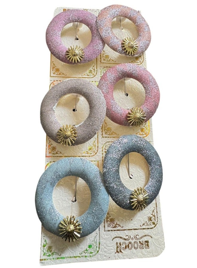 needs collection Needs Handmade Multicolor Saree pin Pleats Pallu Chunri Clips Embroidery Work Safety Sari Pin for Women Pack 6 - Image 1