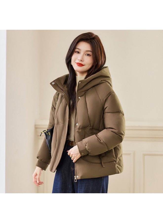 Tucano Padded Thick Puffer Coat Winter Hooded Long Sleeve Solid Color Zipper Warm Cotton Jacket Loose Women'S Outerwear - Image 2