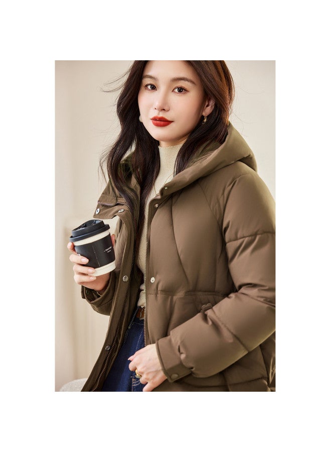 Tucano Padded Thick Puffer Coat Winter Hooded Long Sleeve Solid Color Zipper Warm Cotton Jacket Loose Women'S Outerwear - Image 4