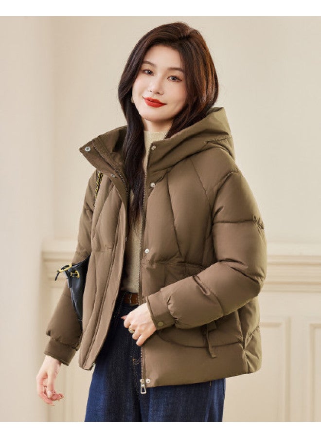 Tucano Padded Thick Puffer Coat Winter Hooded Long Sleeve Solid Color Zipper Warm Cotton Jacket Loose Women'S Outerwear - Image 1