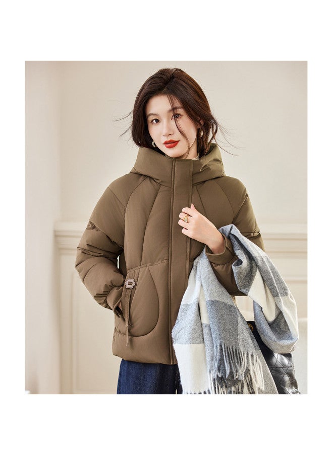 Tucano Padded Thick Puffer Coat Winter Hooded Long Sleeve Solid Color Zipper Warm Cotton Jacket Loose Women'S Outerwear - Image 5