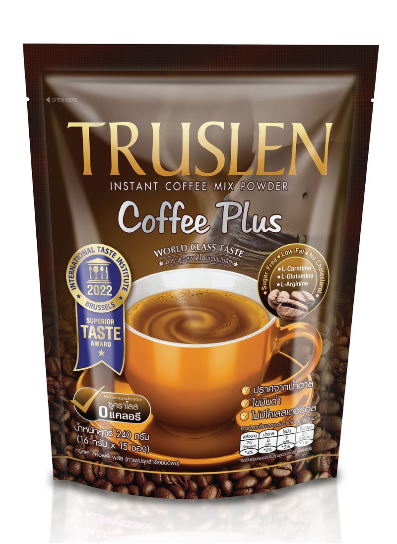 Truslen Truslen Slimming Coffee Plus – 15 Sachets x 16g | Sugar-Free Coffee with L-Arginine for Fat Burn | Weight Loss & Beauty Coffee Drink  - Image 1
