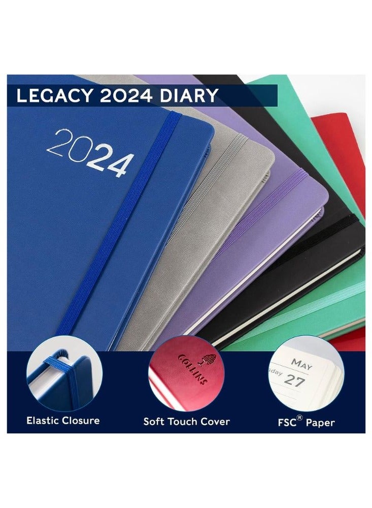 Collins Collins Legacy 2024 Diary A5 Week To View Diary - Business Planner and Organiser - January to December 2024 Diary - Weekly -Grey  - Image 5
