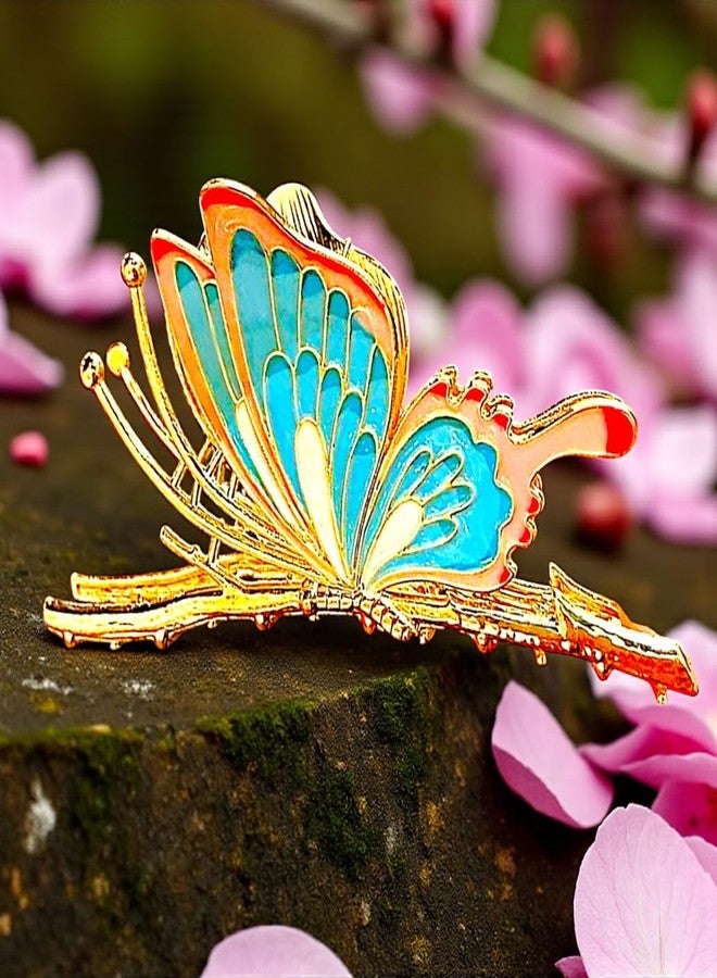 FREEBIES Fancy Crystal Finish Butterfly Hair Clutcher | Fashionable Hair Accessories for Women | Strong Grip Hair Clip for Party, Bridal & Everyday Styling - Image 2