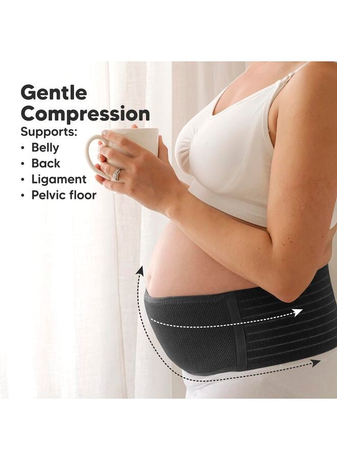 Maternity Belly Bands for Pregnant Women - Soft & Breathable Pregnancy Belly Support Band, Adjustable Maternity Belt for Back, Pelvic Support, Comfortable, Easy to Use (Black) - Image 2