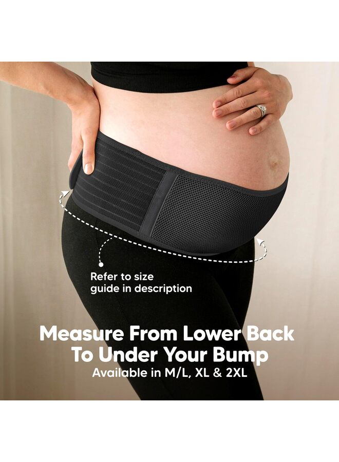 Maternity Belly Bands for Pregnant Women - Soft & Breathable Pregnancy Belly Support Band, Adjustable Maternity Belt for Back, Pelvic Support, Comfortable, Easy to Use (Black) - Image 4