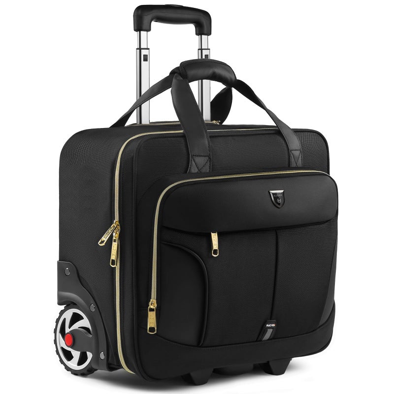 RUCYEN Rolling Laptop Bag, 15.6 inch Rolling Briefcase for Men & Women,Laptop Briefcase on Wheels, Overnight Bags Carry On Bag, for Business Travel - Image 1